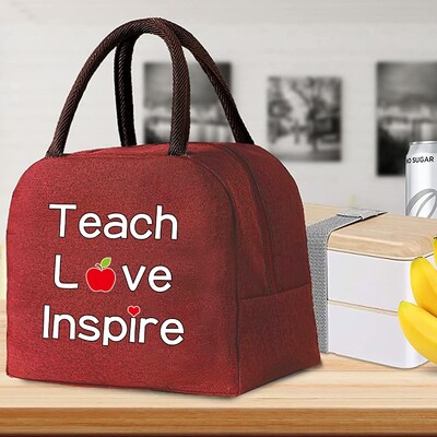 Izolirana torba za ručak za žene Prijenosni hladnjak Tote Hangbag Spremnik za piknik Termalno skladištenje hrane Lunchbox Teacher Series