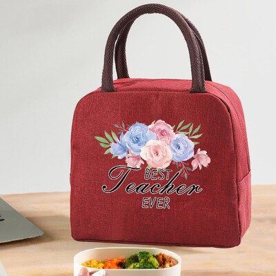 Izolirana torba za ručak za žene Prijenosni hladnjak Tote Hangbag Spremnik za piknik Termalno skladištenje hrane Lunchbox Teacher Series