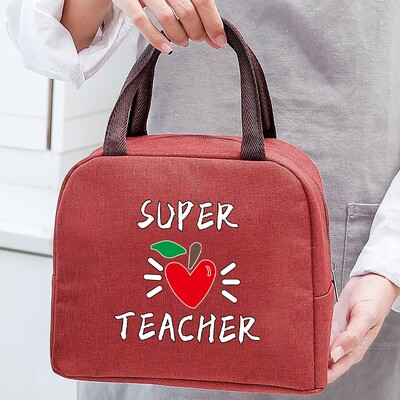 Izolirana torba za ručak za žene Prijenosni hladnjak Tote Hangbag Spremnik za piknik Termalno skladištenje hrane Lunchbox Teacher Series