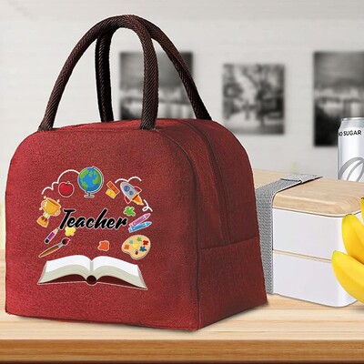 Izolirana torba za ručak za žene Prijenosni hladnjak Tote Hangbag Spremnik za piknik Termalno skladištenje hrane Lunchbox Teacher Series