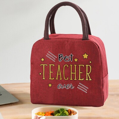 Izolirana torba za ručak za žene Prijenosni hladnjak Tote Hangbag Spremnik za piknik Termalno skladištenje hrane Lunchbox Teacher Series