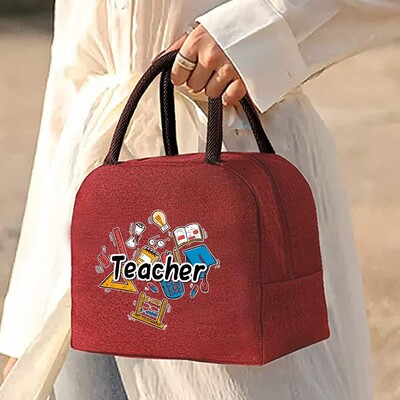 Izolirana torba za ručak za žene Prijenosni hladnjak Tote Hangbag Spremnik za piknik Termalno skladištenje hrane Lunchbox Teacher Series