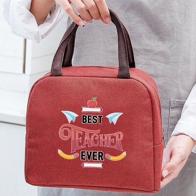 Izolirana torba za ručak za žene Prijenosni hladnjak Tote Hangbag Spremnik za piknik Termalno skladištenje hrane Lunchbox Teacher Series
