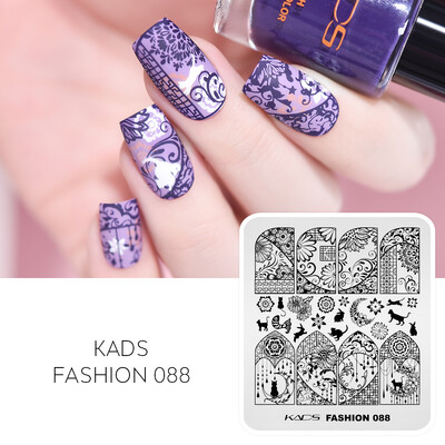 KADS Nail Art Ploče za utiskivanje slika Ploča za ispis Cvijeće Moda Priroda Lišće Geometrija Nokti Pečat Predložak Šablon za manikuru