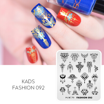 KADS Nail Art Ploče za utiskivanje slika Ploča za ispis Cvijeće Moda Priroda Lišće Geometrija Nokti Pečat Predložak Šablon za manikuru