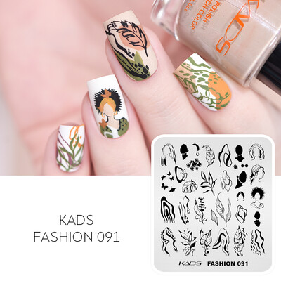 KADS Nail Art Ploče za utiskivanje slika Ploča za ispis Cvijeće Moda Priroda Lišće Geometrija Nokti Pečat Predložak Šablon za manikuru