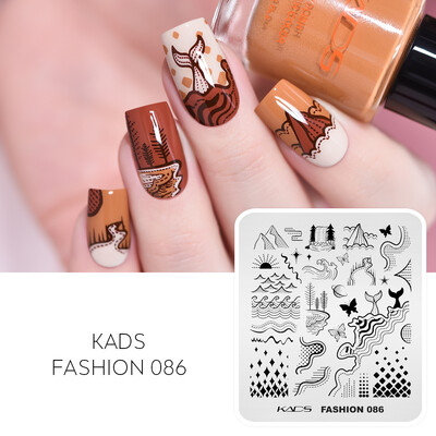 KADS Nail Art Ploče za utiskivanje slika Ploča za ispis Cvijeće Moda Priroda Lišće Geometrija Nokti Pečat Predložak Šablon za manikuru