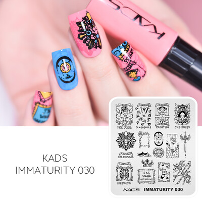 KADS Nail Art Ploče za utiskivanje slika Ploča za ispis Cvijeće Moda Priroda Lišće Geometrija Nokti Pečat Predložak Šablon za manikuru