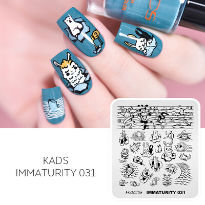 KADS Nail Art Ploče za utiskivanje slika Ploča za ispis Cvijeće Moda Priroda Lišće Geometrija Nokti Pečat Predložak Šablon za manikuru