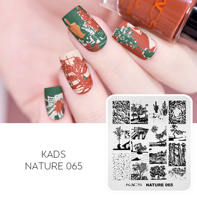 KADS Nail Art Ploče za utiskivanje slika Ploča za ispis Cvijeće Moda Priroda Lišće Geometrija Nokti Pečat Predložak Šablon za manikuru