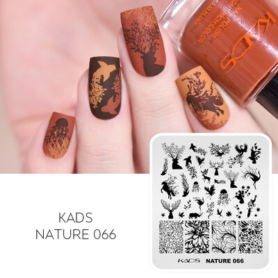 KADS Nail Art Ploče za utiskivanje slika Ploča za ispis Cvijeće Moda Priroda Lišće Geometrija Nokti Pečat Predložak Šablon za manikuru