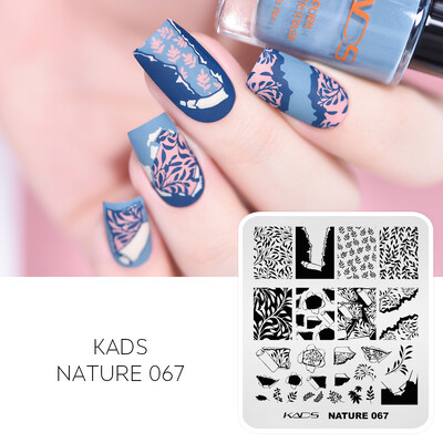 KADS Nail Art Ploče za utiskivanje slika Ploča za ispis Cvijeće Moda Priroda Lišće Geometrija Nokti Pečat Predložak Šablon za manikuru