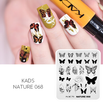 KADS Nail Art Ploče za utiskivanje slika Ploča za ispis Cvijeće Moda Priroda Lišće Geometrija Nokti Pečat Predložak Šablon za manikuru
