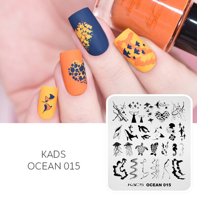 KADS Nail Art Ploče za utiskivanje slika Ploča za ispis Cvijeće Moda Priroda Lišće Geometrija Nokti Pečat Predložak Šablon za manikuru