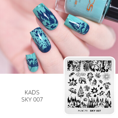 KADS Nail Art Ploče za utiskivanje slika Ploča za ispis Cvijeće Moda Priroda Lišće Geometrija Nokti Pečat Predložak Šablon za manikuru