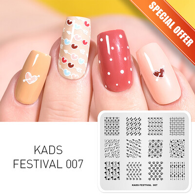 KADS Nail Art Ploče za utiskivanje slika Ploča za ispis Cvijeće Moda Priroda Lišće Geometrija Nokti Pečat Predložak Šablon za manikuru