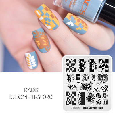 KADS Nail Art Ploče za utiskivanje slika Ploča za ispis Cvijeće Moda Priroda Lišće Geometrija Nokti Pečat Predložak Šablon za manikuru