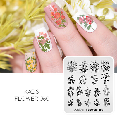 KADS Nail Art Ploče za utiskivanje slika Ploča za ispis Cvijeće Moda Priroda Lišće Geometrija Nokti Pečat Predložak Šablon za manikuru