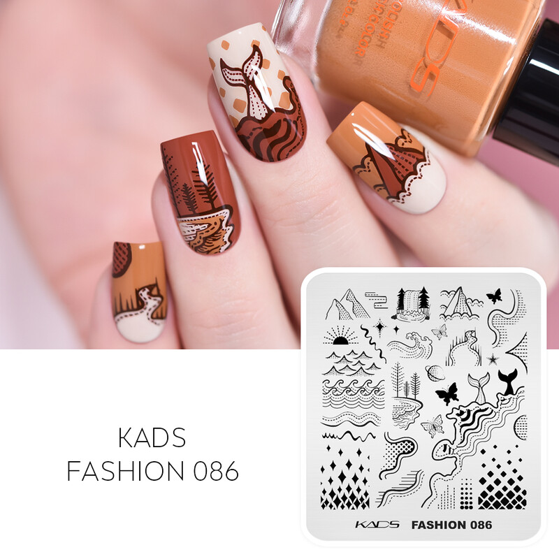 KADS Nail Art Ploče za utiskivanje slika Ploča za ispis Cvijeće Moda Priroda Lišće Geometrija Nokti Pečat Predložak Šablon za manikuru