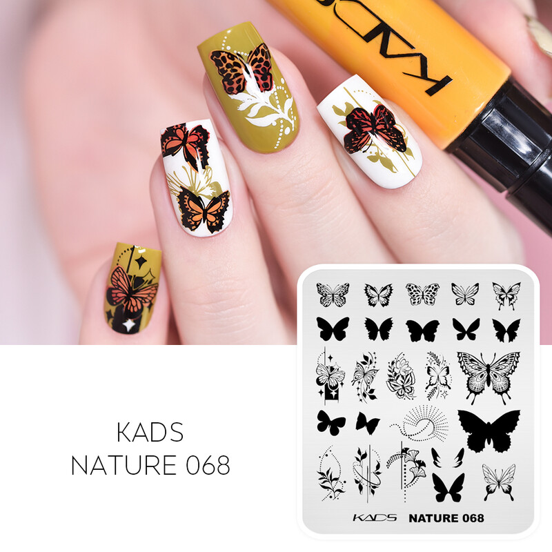 KADS Nail Art Ploče za utiskivanje slika Ploča za ispis Cvijeće Moda Priroda Lišće Geometrija Nokti Pečat Predložak Šablon za manikuru
