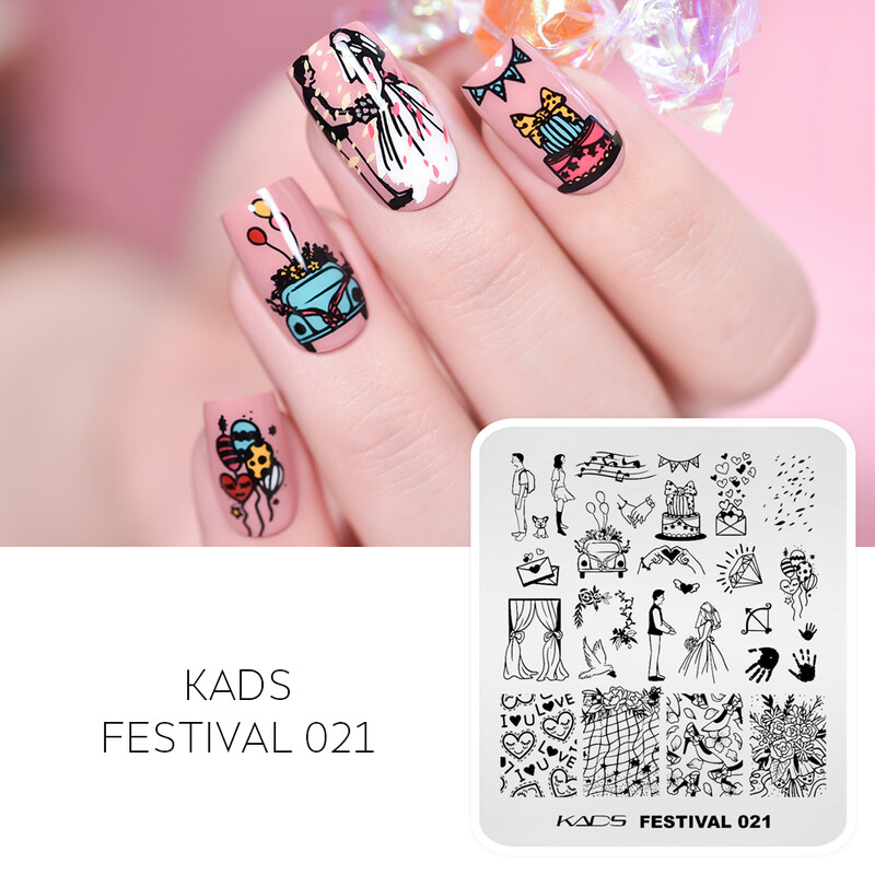 KADS Nail Art Ploče za utiskivanje slika Ploča za ispis Cvijeće Moda Priroda Lišće Geometrija Nokti Pečat Predložak Šablon za manikuru