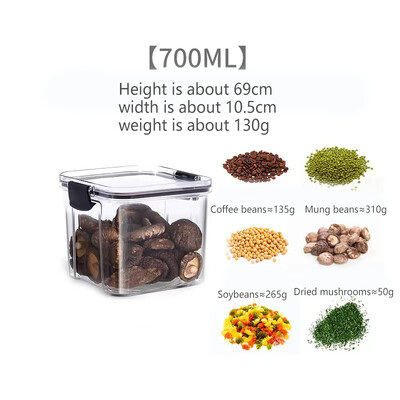 Kutija za pohranu Zatvorena staklenka Kuhinjski organizator za skladištenje žitarica Veliki spremnik Plastični spremnik za domaćinstvo Staklenke za začine Organizator kuhinjskog pribora