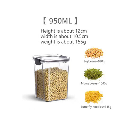 Kutija za pohranu Zatvorena staklenka Kuhinjski organizator za skladištenje žitarica Veliki spremnik Plastični spremnik za domaćinstvo Staklenke za začine Organizator kuhinjskog pribora