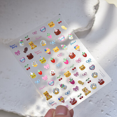 1kom Chibi lik Susuwatari Eggette slatke anime crtane naljepnice za nokte Kawii Nail Art Weeb crtani reljef samoljepljiva naljepnica