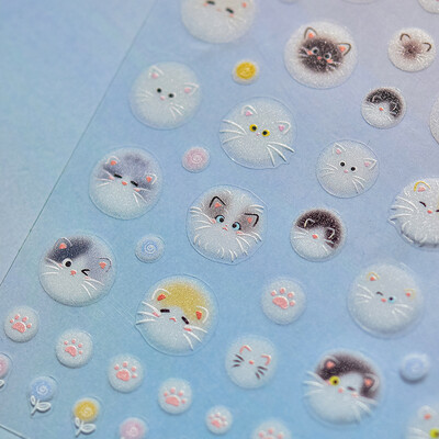 1kom Chibi lik Susuwatari Eggette slatke anime crtane naljepnice za nokte Kawii Nail Art Weeb crtani reljef samoljepljiva naljepnica