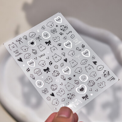 1kom Chibi lik Susuwatari Eggette slatke anime crtane naljepnice za nokte Kawii Nail Art Weeb crtani reljef samoljepljiva naljepnica