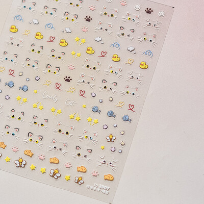 1kom Chibi lik Susuwatari Eggette slatke anime crtane naljepnice za nokte Kawii Nail Art Weeb crtani reljef samoljepljiva naljepnica