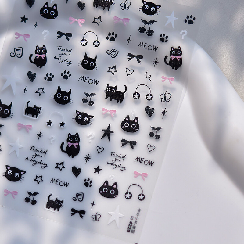 1kom Chibi lik Susuwatari Eggette slatke anime crtane naljepnice za nokte Kawii Nail Art Weeb crtani reljef samoljepljiva naljepnica