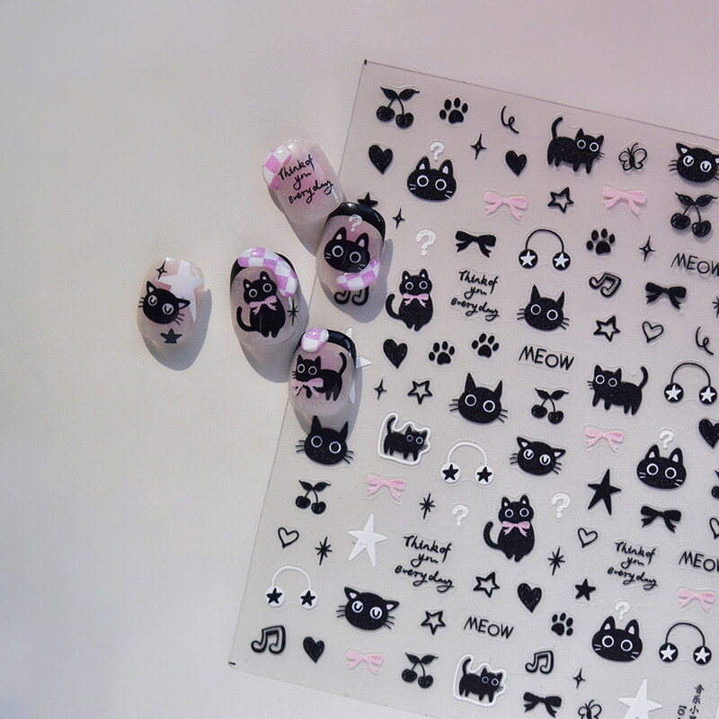 1kom Chibi lik Susuwatari Eggette slatke anime crtane naljepnice za nokte Kawii Nail Art Weeb crtani reljef samoljepljiva naljepnica