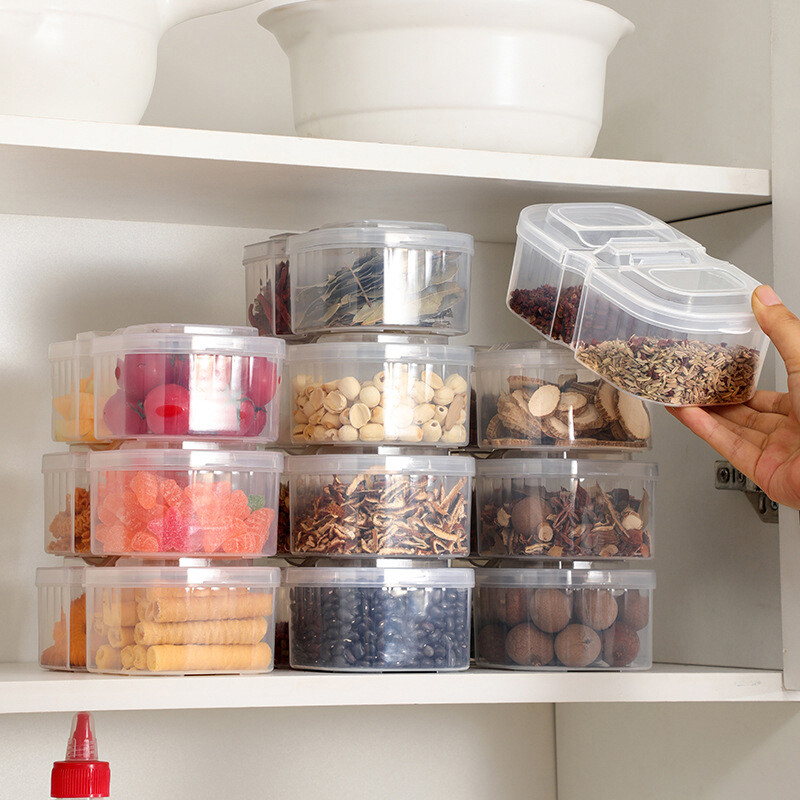 Šaldytuvas Atskiri maisto laikymo indai su dangteliu Šviežios dėžutės organizatorius Daržovių konteineriai virtuvei