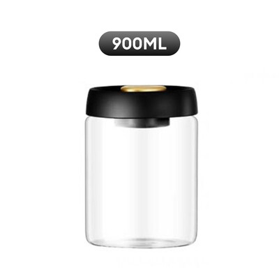 Új vákuumzáras tartály Kávébab Üveg Zárt Üveg Élelmiszertároló Tartály Háztartási Nedvességálló Levegőelszívás Teatároló Tartály