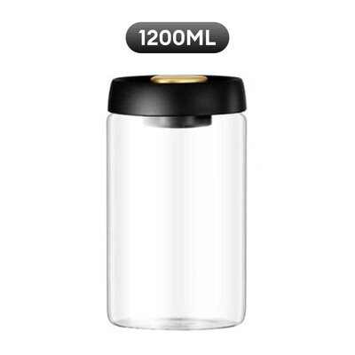 Új vákuumzáras tartály Kávébab Üveg Zárt Üveg Élelmiszertároló Tartály Háztartási Nedvességálló Levegőelszívás Teatároló Tartály
