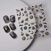 Αυτοκόλλητο νυχιών πεταλούδα 5d ανάγλυφο πανκ Μαγικό μπουκάλι Moon Moth Slider Διακόσμηση Μανικιούρ CO-054