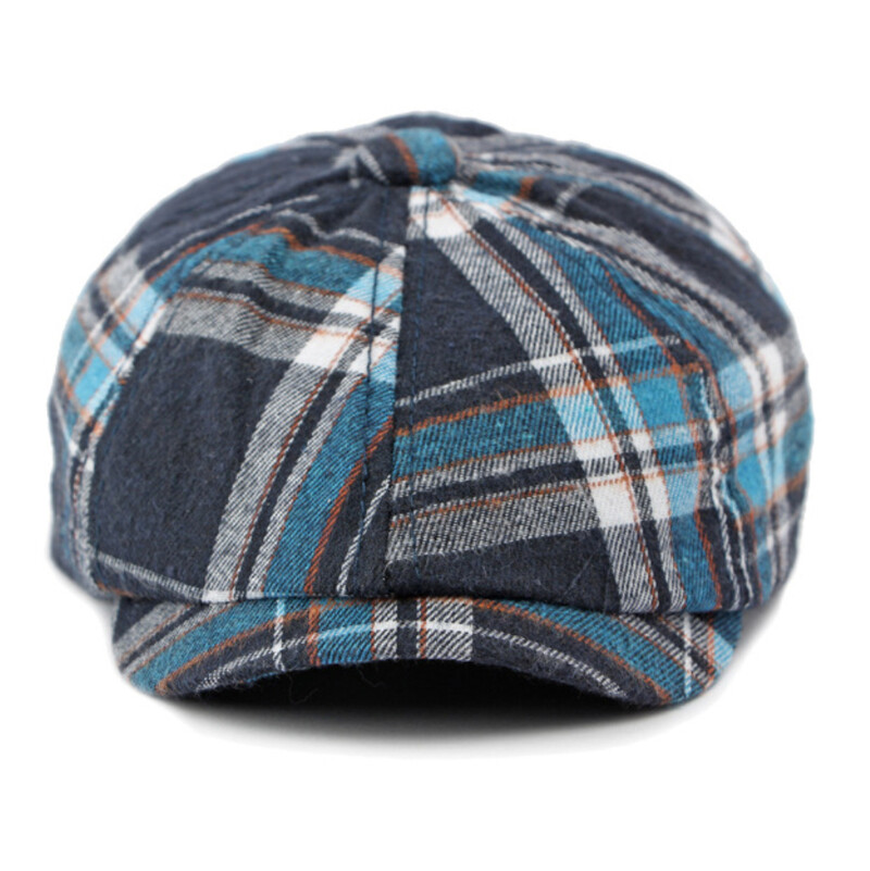 HT4362 Vīriešu Sieviešu beretes Klasisks rūtains beretes vāciņš Sieviešu Regulējams Plakans Cepurītis Vintage Mākslinieks Gleznotājs Beretes Cepure astoņstūra vāciņš