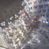 5D négyszirmú virágzselé manikűr matricák új stílus Xi Fei visszatér a palotába páncél forró bélyegzés körömdísz matricák