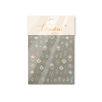 5D négyszirmú virágzselé manikűr matricák új stílus Xi Fei visszatér a palotába páncél forró bélyegzés körömdísz matricák