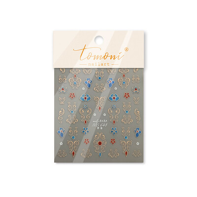 5D négyszirmú virágzselé manikűr matricák új stílus Xi Fei visszatér a palotába páncél forró bélyegzés körömdísz matricák