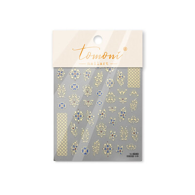 5D négyszirmú virágzselé manikűr matricák új stílus Xi Fei visszatér a palotába páncél forró bélyegzés körömdísz matricák