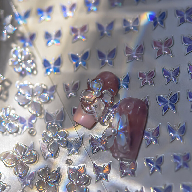 5D négyszirmú virágzselé manikűr matricák új stílus Xi Fei visszatér a palotába páncél forró bélyegzés körömdísz matricák