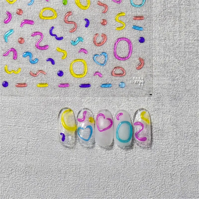1kom 5D Kawaii Jelly Cherry Nail Art naljepnica Slatko crtano voće Samoljepljiva klizna naljepnica za DIY naljepnice za ukrašavanje noktiju
