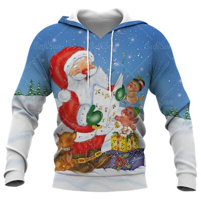 Santa Claus printed Ανδρικά φούτερ με αστεία χριστουγεννιάτικα μπλουζάκια με μοτίβο χιονάνθρωπος για άνδρες Φθινοπωρινή χειμερινή τάση μόδας X'mas ρούχα