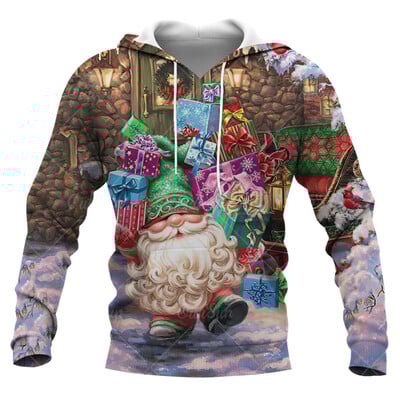 Santa Claus printed Ανδρικά φούτερ με αστεία χριστουγεννιάτικα μπλουζάκια με μοτίβο χιονάνθρωπος για άνδρες Φθινοπωρινή χειμερινή τάση μόδας X'mas ρούχα