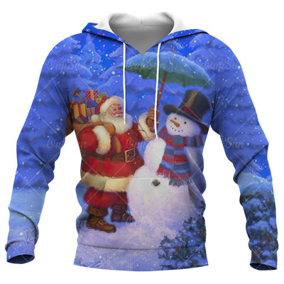 Santa Claus printed Ανδρικά φούτερ με αστεία χριστουγεννιάτικα μπλουζάκια με μοτίβο χιονάνθρωπος για άνδρες Φθινοπωρινή χειμερινή τάση μόδας X'mas ρούχα