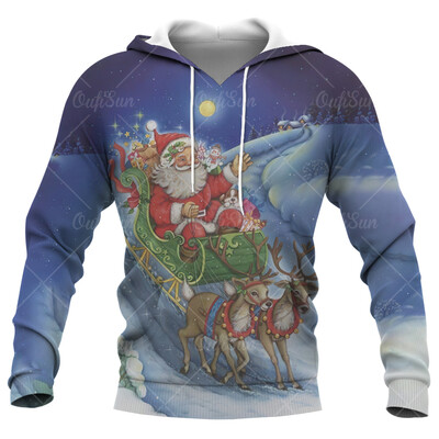 Santa Claus printed Ανδρικά φούτερ με αστεία χριστουγεννιάτικα μπλουζάκια με μοτίβο χιονάνθρωπος για άνδρες Φθινοπωρινή χειμερινή τάση μόδας X'mas ρούχα