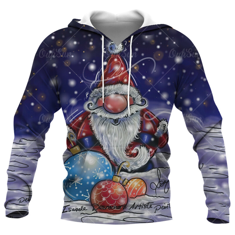 Santa Claus printed Ανδρικά φούτερ με αστεία χριστουγεννιάτικα μπλουζάκια με μοτίβο χιονάνθρωπος για άνδρες Φθινοπωρινή χειμερινή τάση μόδας X'mas ρούχα