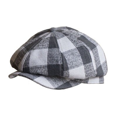 BUTERMERE Newsboy sapka férfi női len, nyolcszögletű sapka Brit fekete fehér kockás svájcisapka tavaszi nyár férfi női lapos sapka